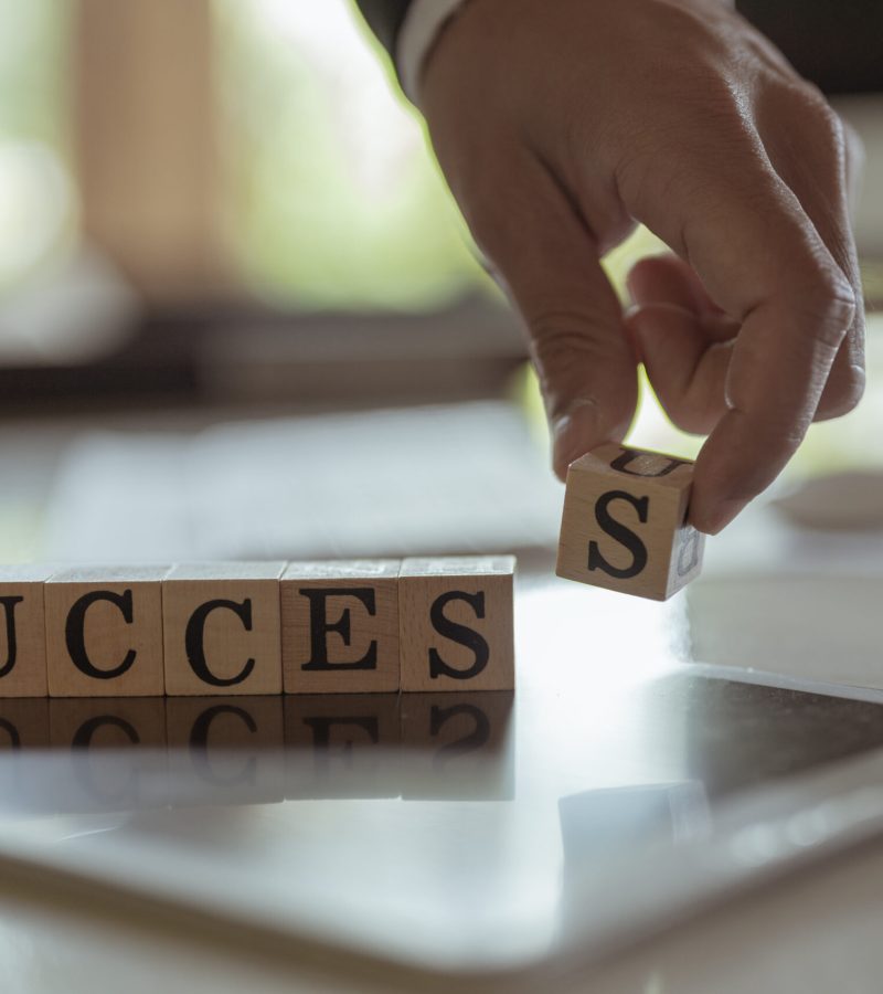 A wooden block that tells of success.